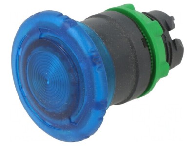 Comutator de Apăsare 22mm Albastru 2 Puncte ZB5AW763 foto