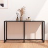 Masa consola Gossi neagra 140x35x75.5 cm, sticla securizata, living