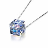 Cumpara ieftin Lantisor din argint 925 cu Pandantiv din cristal Austria, forma cub