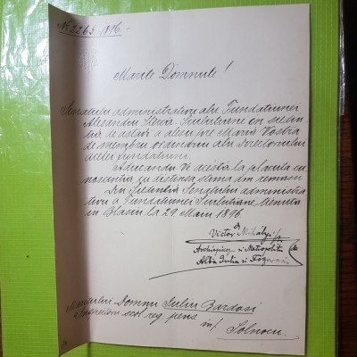 D547-I-Semnatura originala VICTOR MIHALYI 1896-Ah Mitropolit Alba Iulia-Fagaras. foto
