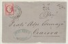 Romania 1868 timbru Carol I cu favoriti 18 bani circulat Bucuresti fatza de plic