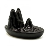 Fantana fum curgator din ceramica neagra pentru conuri parfumate backflow - Munte