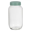Borcan Sticlă, Model Transparent, Capac Verde Mentă, Capacitate 1,5 L, Diametru 11 cm, &Icirc;nălțime 21,5 cm, Oem