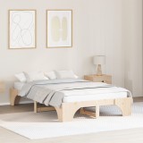 vidaXL Rama de pat 135x190 cm din lemn masiv de pin