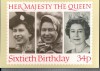 AX 346 CP - HER MAJESTY THE QUEEN SIXTIETH BIRTHDAY, Necirculata, Printata