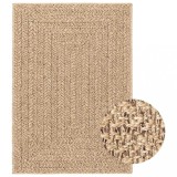 Covor vidaXL ZIZUR aspect iută, 160x230 cm, maro, interior/exterior, polipropilena, rezistent UV