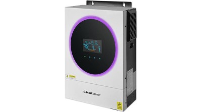 Invertor solar hibrid Qoltec Off-Grid 4kVA | 4kW | 120 A | MPPT | LCD | Wi-Fi | BMS | 24 V | Unda sinusoidală pură foto