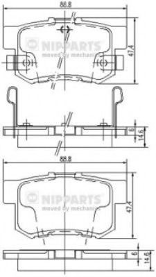 Set placute frana,frana disc HONDA ACCORD VII Tourer (CM) (2003 - 2008) NIPPARTS J3614008