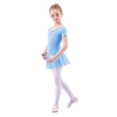 Rochita pentru balet cu maneca lunga, cu fusta din dantela, albastra, marimea 130-140 cm, L Albastru 130-140 CM