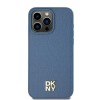 Husa iPhone 15 - DKNY Leather Pattern Metal Logo MagSafe (DKHMP15SPSHRPSB) - Blue
