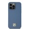 Husa iPhone 15 - DKNY Leather Pattern Metal Logo MagSafe (DKHMP15SPSHRPSB) - Blue