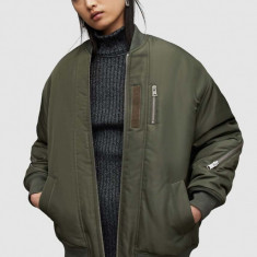 AllSaints geaca bomber Scout femei, culoarea verde, de iarna, oversize