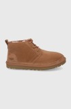 UGG Pantofi de piele &icirc;ntoarsă Neumel bărbați, culoarea maro