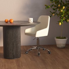 Scaun de birou pivotant, crem, material textil foto
