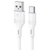 CABLU alimentare si date Borofone "BX43", Fast Charging Data Cable pt. smartphone, USB la USB Type-C 3A, 1m, alb "6931474735607" (timbru verde 0.18 le