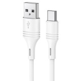 CABLU alimentare si date Borofone &quot;BX43&quot;, Fast Charging Data Cable pt. smartphone, USB la USB Type-C 3A, 1m, alb &quot;6931474735607&quot; (timbru verde 0.18 le