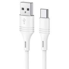 CABLU alimentare si date Borofone &quot;BX43&quot;, Fast Charging Data Cable pt. smartphone, USB la USB Type-C 3A, 1m, alb &quot;6931474735607&quot; (timbru verde 0.18 le