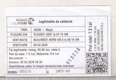 bnk div Regiotrans calatori - bilet tren Ploiesti Bucuresti foto