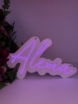Text iluminat cu numele Alexia foto