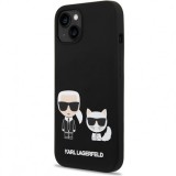 Husa MagSafe pentru Apple iPhone 14 Plus, Karl Lagerfeld, Liquid Silicone Karl and Choupette, Neagra