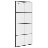 Cumpara ieftin Paravan de dus walk-in negru 90x195 cm sticla ESG transparenta