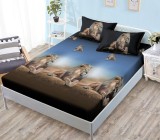 Husa Pat Elastic King 180x200 cm + 2 Fete Perna 3 Piese Microfibra/Bumbac Diverse Culori (Negru, Alb, Rosu, Gri, Albastru, Verde)