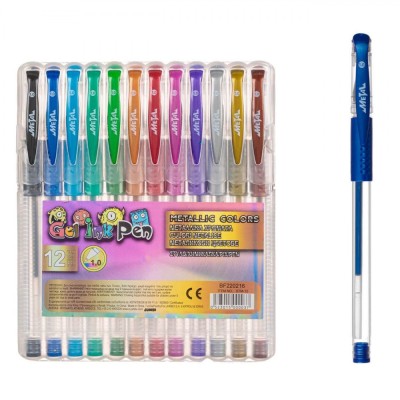 Pixuri Gel, Metal, Set 12 Bucăți, Culori Metalizate, Multicolor foto