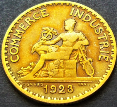 Moneda istorica BUN PENTRU 1 FRANC - FRANTA, anul 1923 * cod 3451 foto