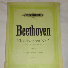 BEETHOVEN Klavierkonzert Nr.2 Opus 19 Ausgabe fur zwei Klaviere