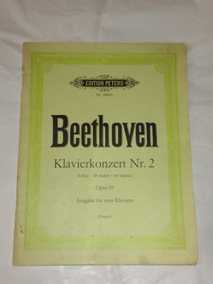 BEETHOVEN Klavierkonzert Nr.2 Opus 19 Ausgabe fur zwei Klaviere foto