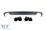 Difuzor tip S6 cu capete negre potrivit pentru bara spate standard a Audi A6 2012-2015 -oo--oo- Performance AutoTuning