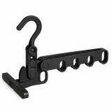 Cumpara ieftin Organizator pliabil pentru umerase cu 5 pozitii, suport haine cu rotire 360 , accesoriu portabil pentru garderoba, negru