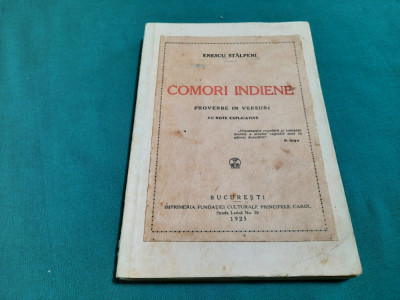 COMORI INDIENE * PROVERBE &amp;Icirc;N VERSURI CU NOTE EXPLICATIVE/ ENESCU ST&amp;Acirc;LPENI/1925 foto