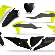 MBS Kit plastice complet KTM SX/SX-F 250/350/450 2019-2021, negru/gri/galben-neon, Cod Produs: KTKIT528111