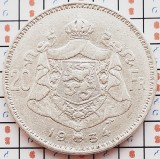 1.158 Belgia 20 francs 1934 Albert I (French text) km 103 argint, Europa