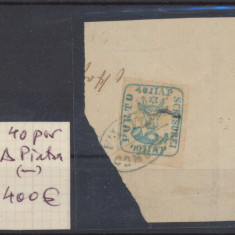 MOLDOVA timbru original Cap de Bour 40 parale pe fragment cu stampila Piatra
