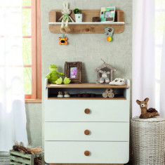 Dulap, Çilek, Natura Baby Dresser With Desk, 103x94x51 cm, Multicolor