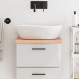 vidaXL Blat de baie, maro deschis, 40x40x(2-4) cm, lemn masiv tratat