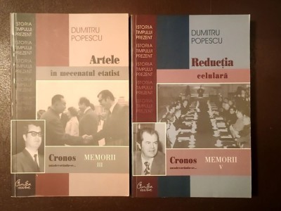 Dumitru Popescu - Cronos autodevor&amp;acirc;ndu-se... vol. III (Artele &amp;icirc;n mecenatul etatist) - sublinieri cu pixul + V (Reducția celulară) (2 vol.) foto