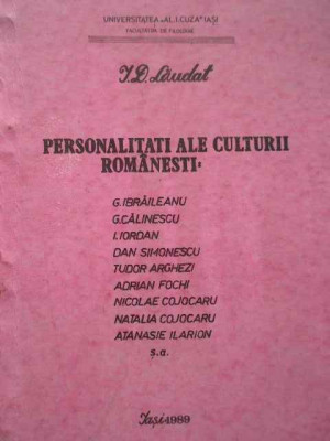 Personalitati Ale Culturii Romanesti - I.d. Laudat ,284637 foto