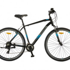 Bicicleta Trekking Polar Forester Comp, 28inch, S-M, Frane V-Brake, 24 viteze (Negru/Albastru)