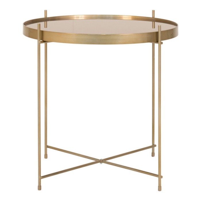 Venezia doh&aacute;nyz&oacute;asztal r&eacute;zsz&iacute;nű ac&eacute;l, &uuml;veg &Oslash;48xh48cm