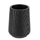 Suport Periuțe Polirășină Design Lemn &ndash; Negru