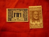 2 Timbre Italia 1922 -Aniv. 50 Ani G.Mazzini , val.40 si 80C- fara guma, Nestampilat