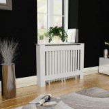 Cumpara ieftin Dulap mască pentru calorifer, 112 cm, MDF alb, vidaXL