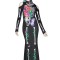 N544-1 Rochie tematica de Halloween, cu imprimeu schelet