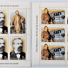 ROMANIA 2017 - Titu Maiorescu 100 ani - Minicoli de 5 timbre MNH - LP 2150 b