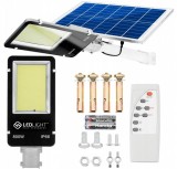 Cumpara ieftin Lampa solara, putere 800 W, 500 LED-uri, suport pentru perete, stalp, complet rezistenta la fenomene meteo (protectie IP66), telecomanda inclusa, negr