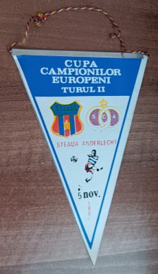 D9 128 - fanion - sport - fotbal - Steaua Bucuresti - SC Anderlecht - CCE - 5 noiembrie 1986 foto