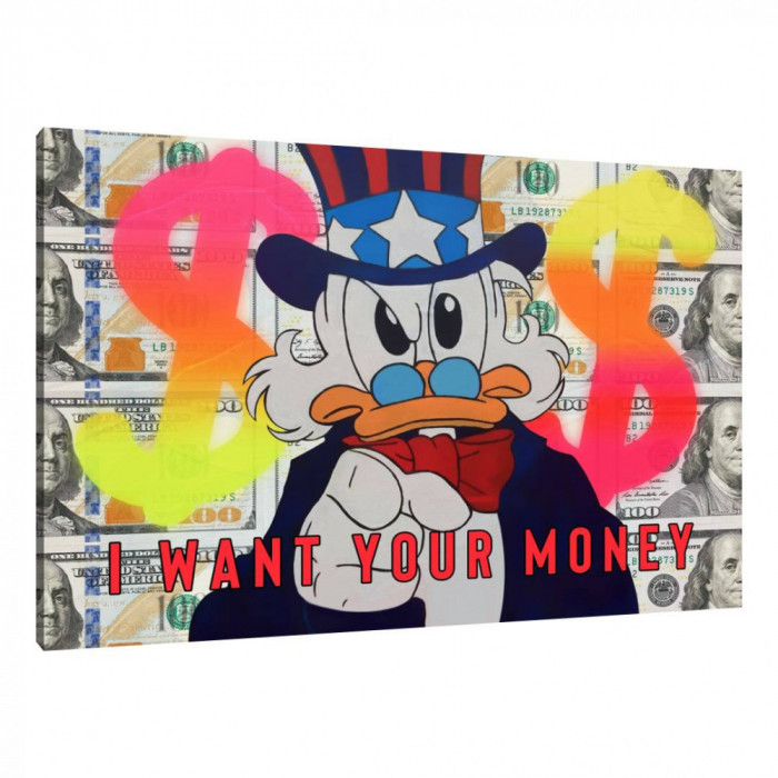 Tablou Canvas, Tablofy, I Want Your Money, Printat Digital, 50 &times; 70 cm
